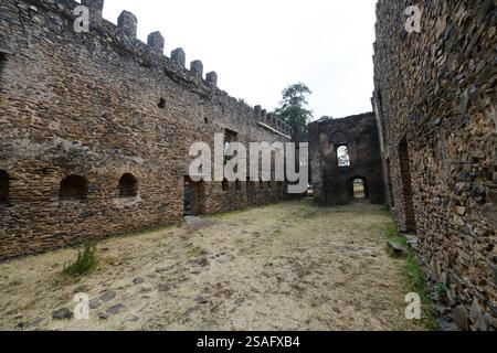 Die Ruinen des Fasil Ghebbi (königliche Gehege) in Gondar, Äthiopien. Stockfoto