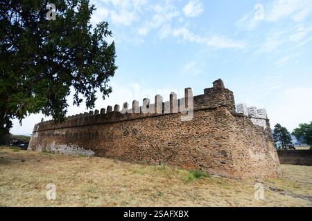 Die Ruinen des Fasil Ghebbi (königliche Gehege) in Gondar, Äthiopien. Stockfoto