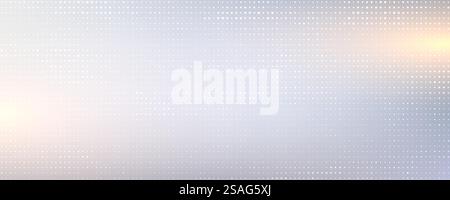 Minimalistisches gepunktetes Raster auf silbernem Hintergrund. Futuristisches Design. Digitale und technische Themen. Finanz-, Netzwerk- und Technologievisualisierung. Stock Vektor