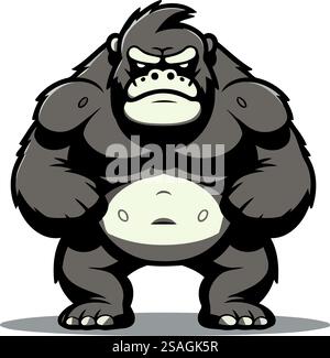 Gorilla Cartoon Maskottchen Charakter Vektor Illustration EPS10 Stock Vektor