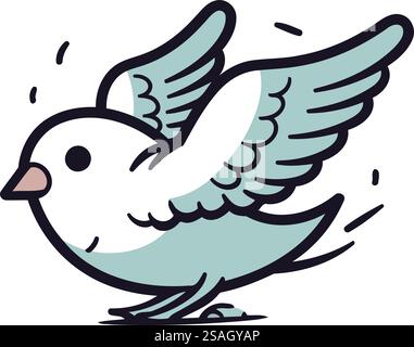 Taube des Friedens Doodle Icon Vektor Illustration Design Grafik flach Stock Vektor