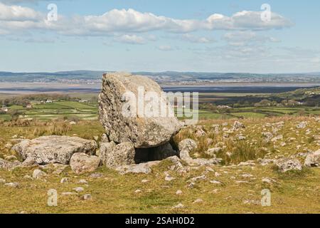 Arthur's Stein (Neolithische Grabkammer - 2500 v. Chr.), Cefn Bryn, Halbinsel Gower, Swansea, South Wales, Großbritannien Stockfoto