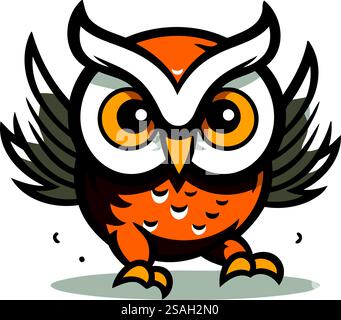 Eulen Cartoon Maskottchen Charakter Vektor Icon Illustration Grafik Design Stock Vektor