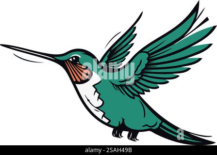 Kolibri-Symbol. Vogeltier- und Naturthema. Isolierte Konstruktion. Vektorabbildung Stock Vektor