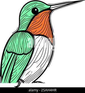 Eisvogel. Handgezeichnete Vektorillustration im Skizzenstil. Stock Vektor