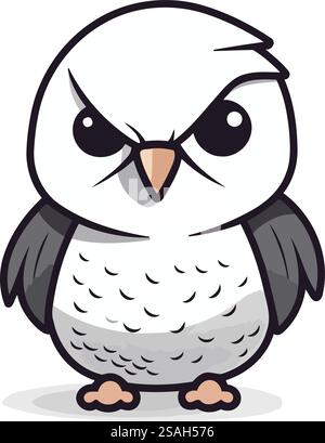 Eulennettes Cartoon Maskottchen Figur Vektor-Illustration. Stock Vektor