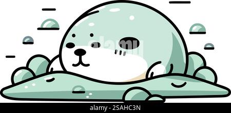 Niedliches Zeichentricksiegel. Vektorillustration auf weißem Hintergrund isoliert. Stock Vektor