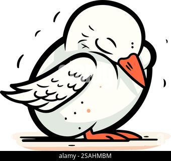 Illustration eines niedlichen Karikaturpinguins. Vektorclip Art. Stock Vektor