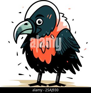 Niedlicher Zeichentrickgeier. Vektorillustration isoliert auf weißem Hintergrund. Stock Vektor