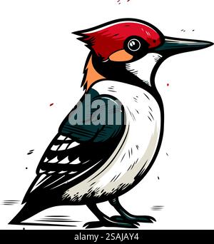 Vektor-Illustration des Spechts. Handgezeichnete Skizze des Spechts. Stock Vektor