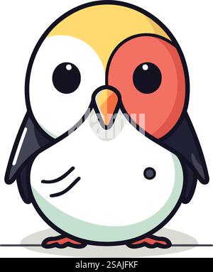 Pinguin Vogel Cartoon Maskottchen Charakter Vektor Illustration. Stock Vektor