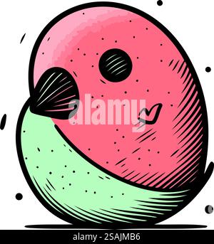 Osterei Kritzelei Hand gezeichnete Vektor-Illustration im Comic-Stil Stock Vektor