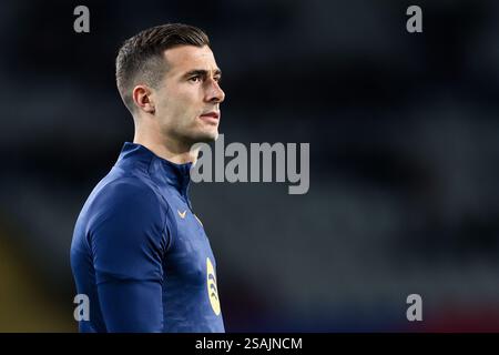 Barcelona, Spanien. 30. Januar 2025. Iñaki Peña des FC Barcelona spielte während des Spiels der UEFA Champions League am 29. Januar 2025 in Barcelona Spanien im Stadion Lluis Companys. (Foto: Judit Cartiel/PRESSINPHOTO) Credit: PRESSINPHOTO SPORTS AGENCY/Alamy Live News Stockfoto