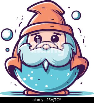 Lustige Cartoon Santa Claus. Frohe Weihnachten und frohes neues Jahr. Vektorabbildung Stock Vektor