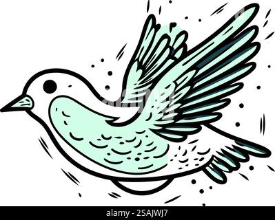 Taube des Friedens. Hand gezeichnete Doodle Vektor-Illustration. Stock Vektor