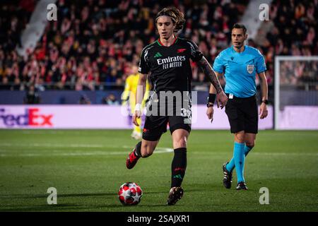 Girona, Espagne. Januar 2025. Riccardo CALAFIORI von Arsenal während der UEFA Champions League, League Phase MD8 Fußballspiel zwischen Girona FC und Arsenal FC am 29. Januar 2025 in Estadi Montilivi in Girona, Spanien - Foto Matthieu Mirville (Joma Garcia)/DPPI Credit: DPPI Media/Alamy Live News Stockfoto