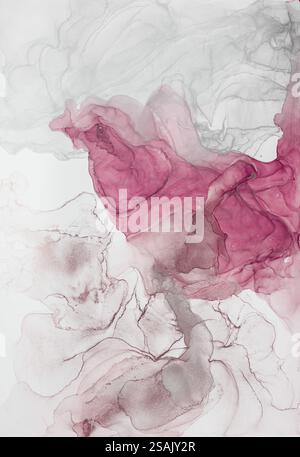 Die Fließfähigkeit und Tiefe der abstrakten Kunst der Alkoholtinte mit lebendigen Farben zu erforschen Stockfoto