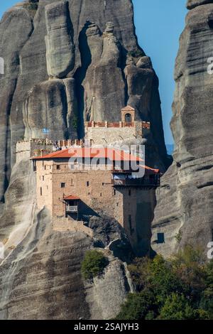Klöster von St. Nikolaus Anapafsas, Meteora, Griechenland Stockfoto