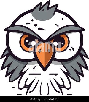 Eulenkopf-Symbol. Cartoon-Illustration des Eulenkopf-Vektorsymbols für Web Stock Vektor