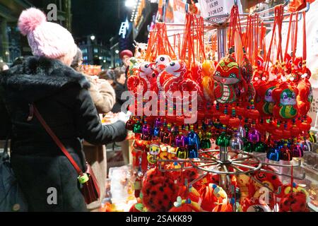 London, Großbritannien. Januar 2025. Die Geschäfte und Restaurants von China Town sind geschäftig und die Straßen überfüllt, während Touristen und Einheimische das chinesische Neujahr feiern, den Beginn des chinesischen Jahres der Schlange. Quelle: Anna Watson/Alamy Live News Stockfoto