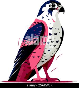 Wanderfalke. peregrine Falke Vektorillustration. Stock Vektor