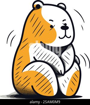 Niedlicher Cartoon Hamster. Vektorillustration isoliert auf weißem Hintergrund. Stock Vektor