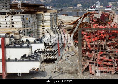 Materiallagerung Auf Baustellen Stockfoto