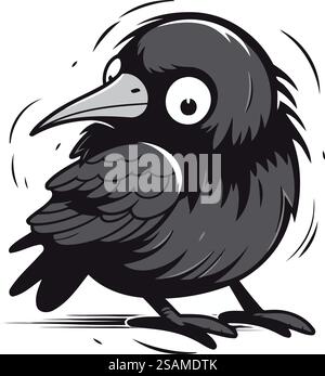 Krähe auf dem weißen Hintergrund. Vektorillustration für Ihr Design. Stock Vektor