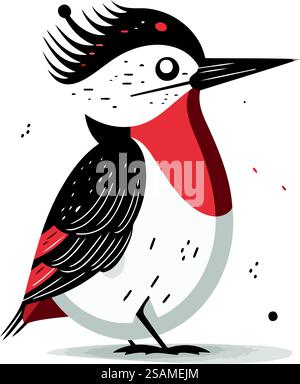 Niedlicher handgezeichneter eisvogel. Vektorabbildung. Stock Vektor