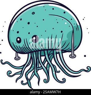 Quallen-Symbol. Cartoon-Illustration des Quallen-Vektor-Icons für Web-Design Stock Vektor