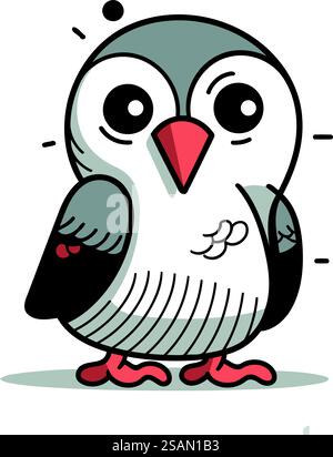 Pinguin Vogel Cartoon Maskottchen Charakter Vektor Illustration. Stock Vektor