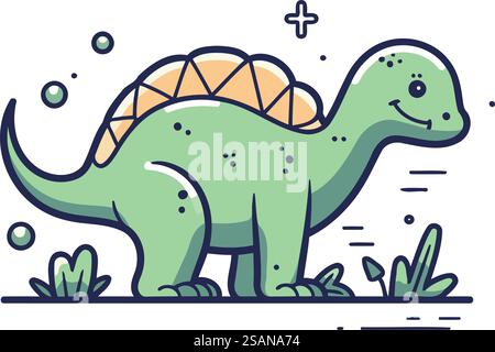 Niedlicher Dinosaurier im flachen Stil. Vektorillustration für Ihr Design Stock Vektor