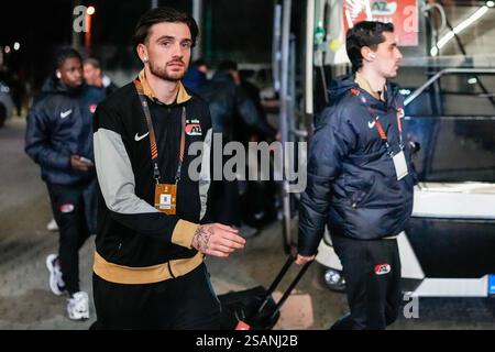 Budapest, Ungarn. 30. Januar 2025. BUDAPEST, UNGARN - JANUAR 30: Troy Parrott von AZ kommt am 30. Januar 2025 im Ferencvaros Stadion in Budapest an. (Foto von Ed van de Pol/Orange Pictures) Credit: Orange Pics BV/Alamy Live News Stockfoto