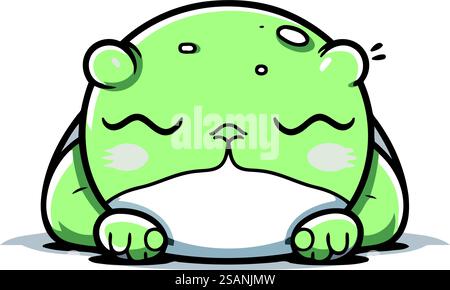 Niedlicher Karikaturfrosch. Vektorabbildung. Isoliert auf weißem Hintergrund. Stock Vektor