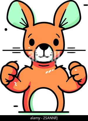 Niedlicher Cartoon Hamster. Vektorabbildung in flacher Linie. Stock Vektor