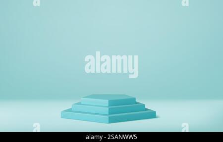 3D glänzendes Podest. Hintergrund kann auf Bannern Flyern oder im Internet hinzugefügt werden. Podium für herausragende Werbung für Luxusprodukte. 3D-Rendering. Vektorabbildung. 3D glänzendes Podest. Stock Vektor