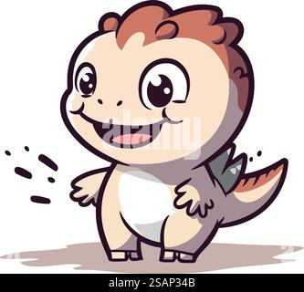 Niedlicher Cartoon-Dinosaurier. Vektorillustration auf weißem Hintergrund isoliert. Stock Vektor