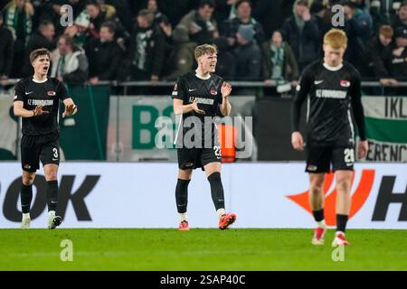 Budapest, Ungarn. 30. Januar 2025. BUDAPEST, UNGARN - JANUAR 30: Maxim Dekker von AZ Shouts während des Spiels der UEFA Europa League zwischen Ferencvaros und AZ Alkmaar im Ferencvaros Stadion am 30. Januar 2025 in Budapest. (Foto von Ed van de Pol/Orange Pictures) Credit: Orange Pics BV/Alamy Live News Stockfoto