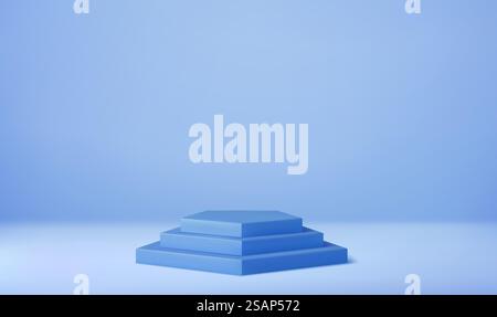3D glänzendes Podest. Hintergrund kann auf Bannern Flyern oder im Internet hinzugefügt werden. Podium für herausragende Werbung für Luxusprodukte. 3D-Rendering. Vektorabbildung. 3D glänzendes Podest. Stock Vektor