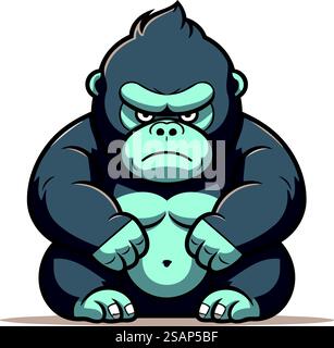 Gorilla Cartoon Maskottchen. Vektorabbildung. Stock Vektor