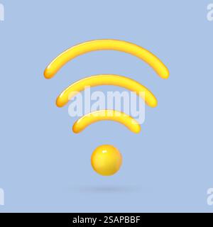 Symbol für 3D-WLAN. WLAN-Symbol. Realistisches WLAN-Konzept. Vektor-3D-Illustration. Stock Vektor