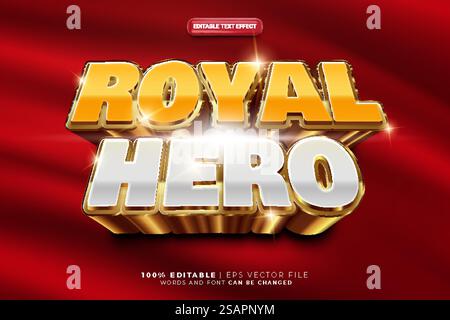 Royal Hero Comic Style Bold 3D-Texteffekt-Stil Stock Vektor