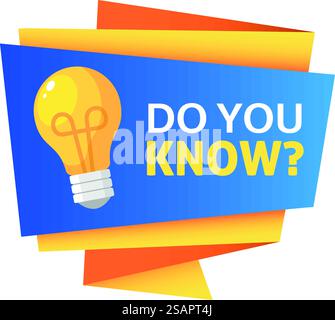 Kennen Sie Badge? Faktenbezeichnung. Knowledge-Trivia-Tag isoliert auf weißem Hintergrund. Kennen Sie Badge? Faktenbezeichnung. Wissenswertes Tag Stock Vektor