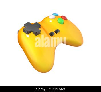 Realistisches 3D-Gamepad. Wireless-Controller auf weißem Hintergrund isoliert. Computerspiele. Symbol für 3D-Vektor. Stock Vektor
