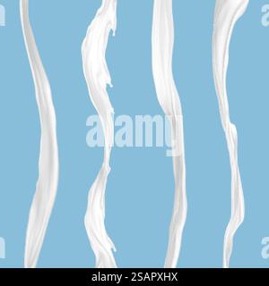 Fließt Milchspritzer. Vektorabbildung Stock Vektor