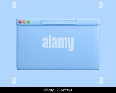 Vorlage für Webbrowser-Fenster. Web-Browser mit leerem Bildschirm in realistischem Design. Vektorabbildung. Stock Vektor