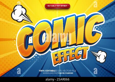 Super Comic Chat Bold 3D bearbeitbarer Texteffekt Stil Stock Vektor