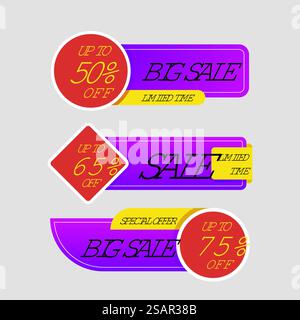 Farbenfrohe Kollektion mit modernen Aufklebern und Anhängern Stock Vektor