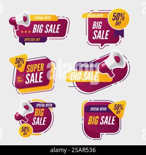 Farbenfrohe Kollektion mit modernen Aufklebern und Anhängern Stock Vektor