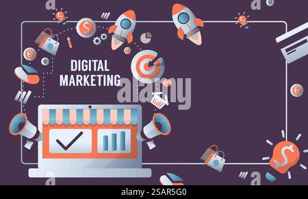 Banner für digitales Marketing Stock Vektor